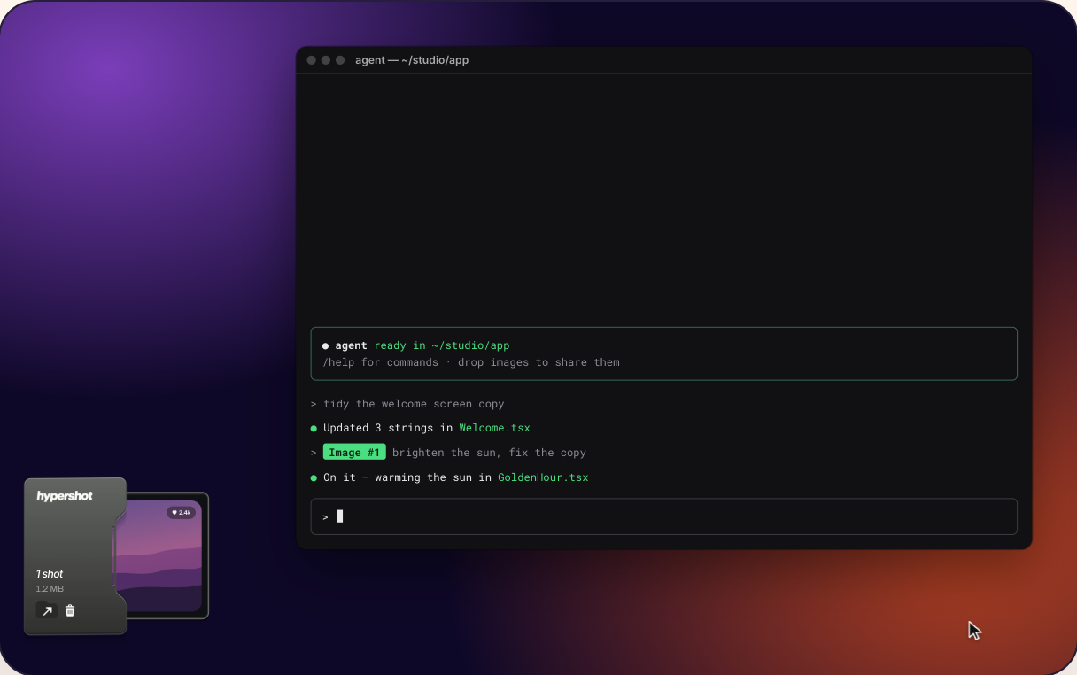 Paste straight into Claude, Codex and other agents