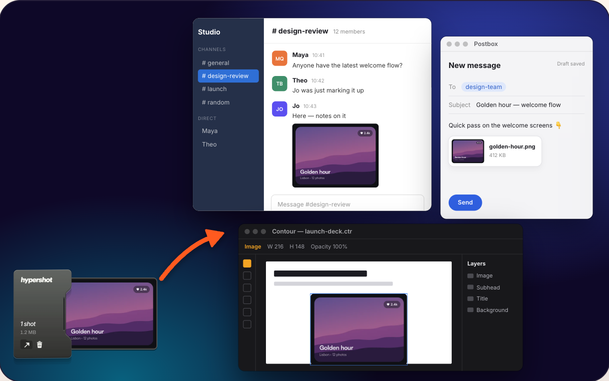 Drag it from the preview folder into any app